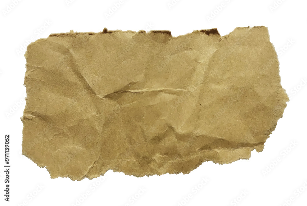 Fototapeta premium creased crumpled paper texture, tattered torn scrap of old paper for headline, text, note