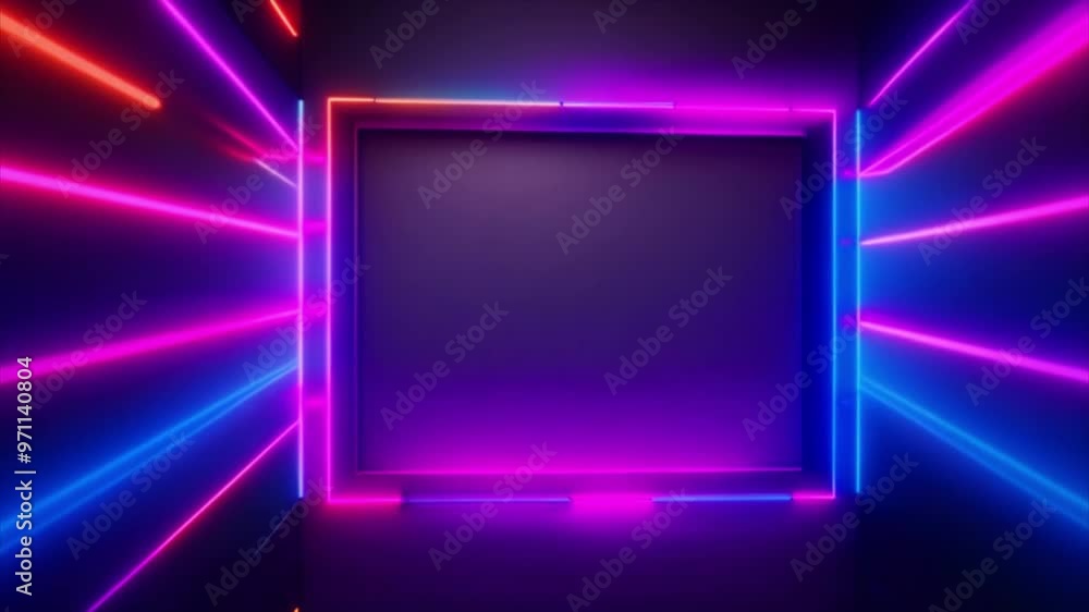 Neon Lights Frame Background Neon Lights Frame Background