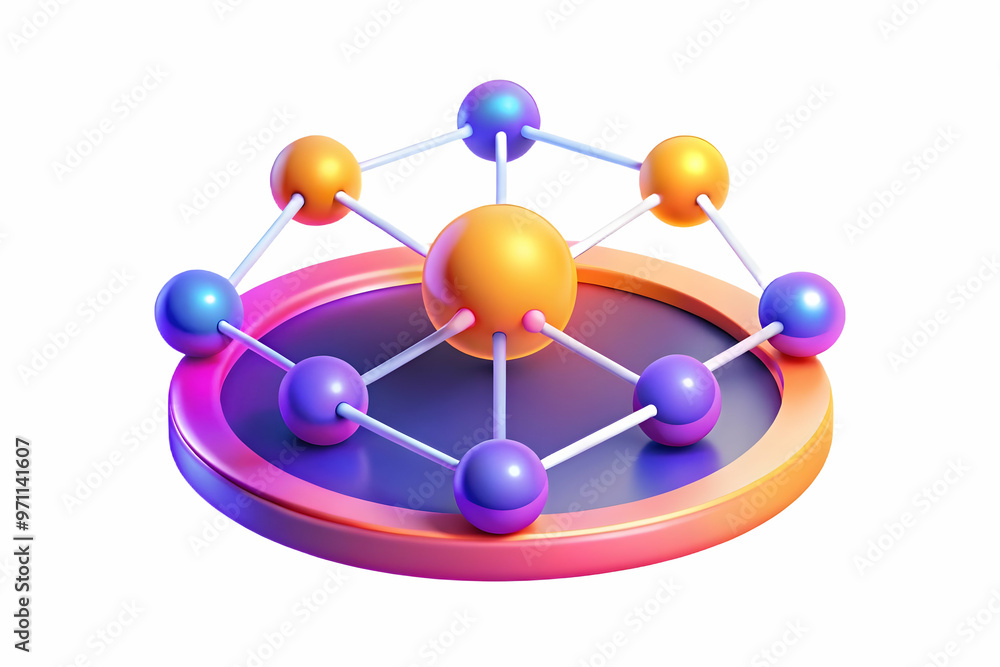 Obraz premium Flat Glowing Abstract Financial Network: Creative Vector Art Illustrating Profit, Savings, and Spending with Vibrant Colors and Dynamic Light Effects
