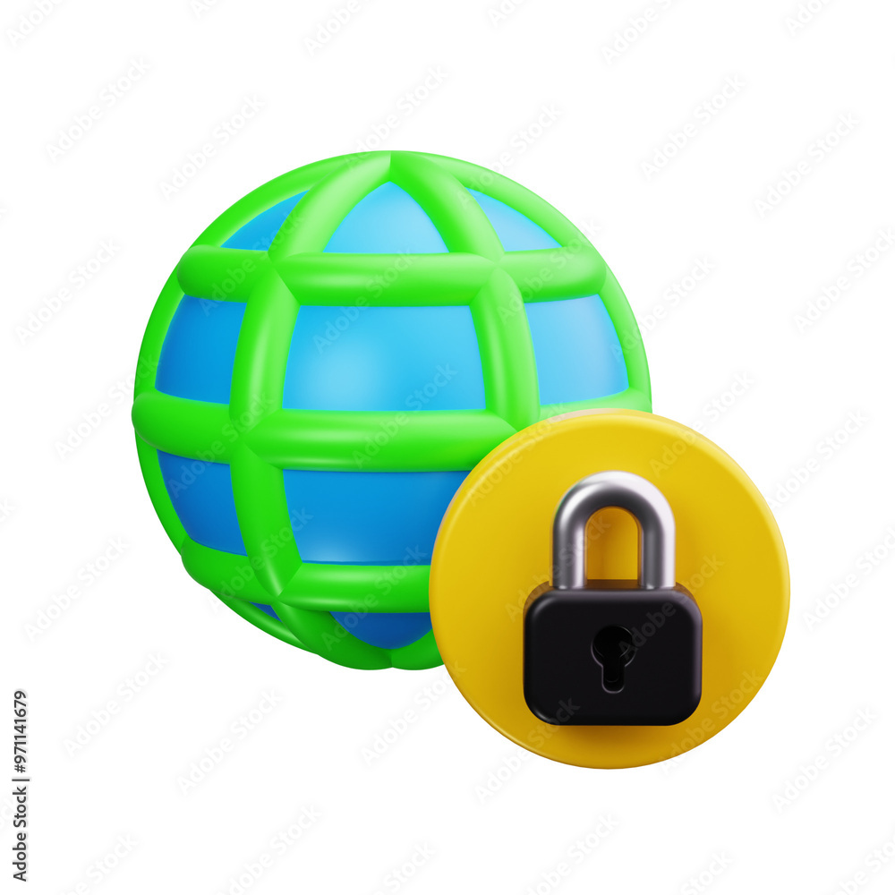 global security 3d render icons global security 3d render icons