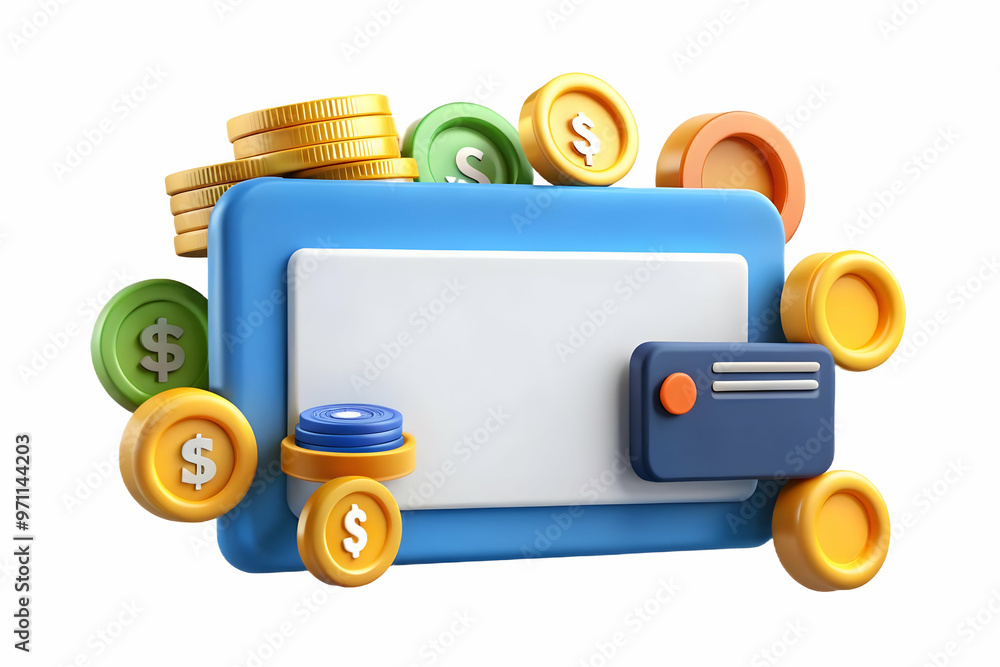 Sleek 3D Border Frame with Coins and Credit Cards Concept for Financial Promotions - Modern and Minimalist Design with Copy Space | Adobe Stock Sleek 3D Border Frame with Coins and Credit Cards Concept for Financial Promotions - Modern and Minimalist Design with Copy Space | Adobe Stock
