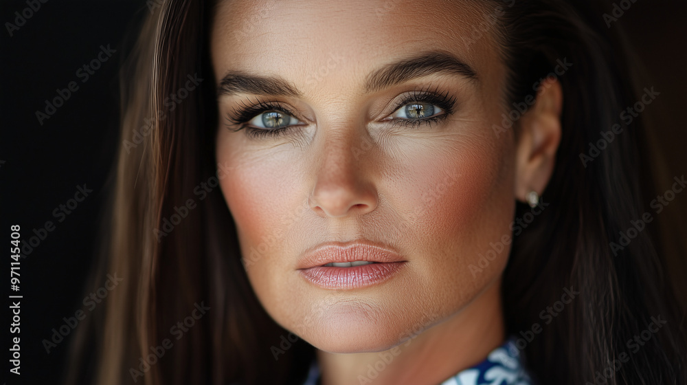 Obraz premium Close-up portrait of a woman with intense look