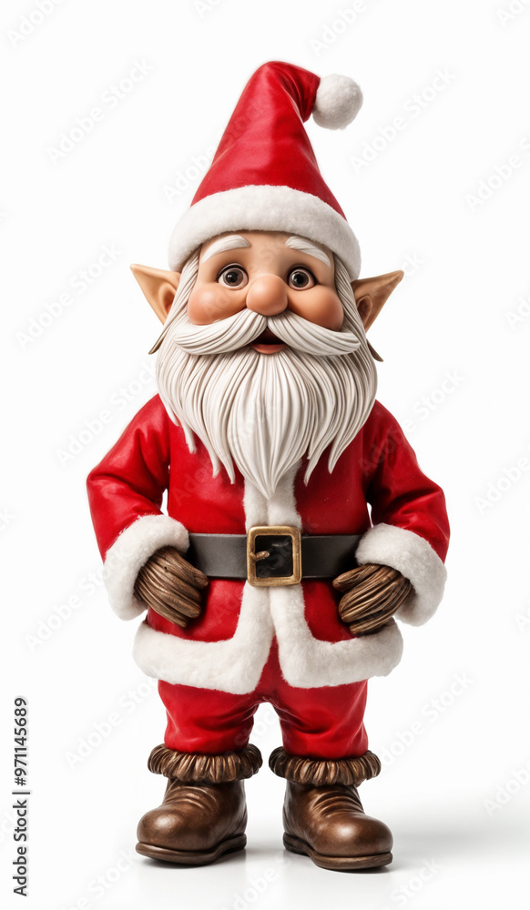 Christmas gnome in a red jacket isolated on a white background with copy space Christmas gnome in a red jacket isolated on a white background with copy space