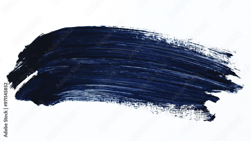 one single dark blue abstract smear smudge brush stroke isolated on white background one single dark blue abstract smear smudge brush stroke isolated on white background