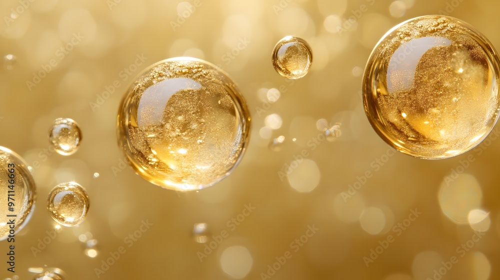 Golden Oil Bubbles Abstract Motion for Cosmetics Marketing Golden Oil Bubbles Abstract Motion for Cosmetics Marketing