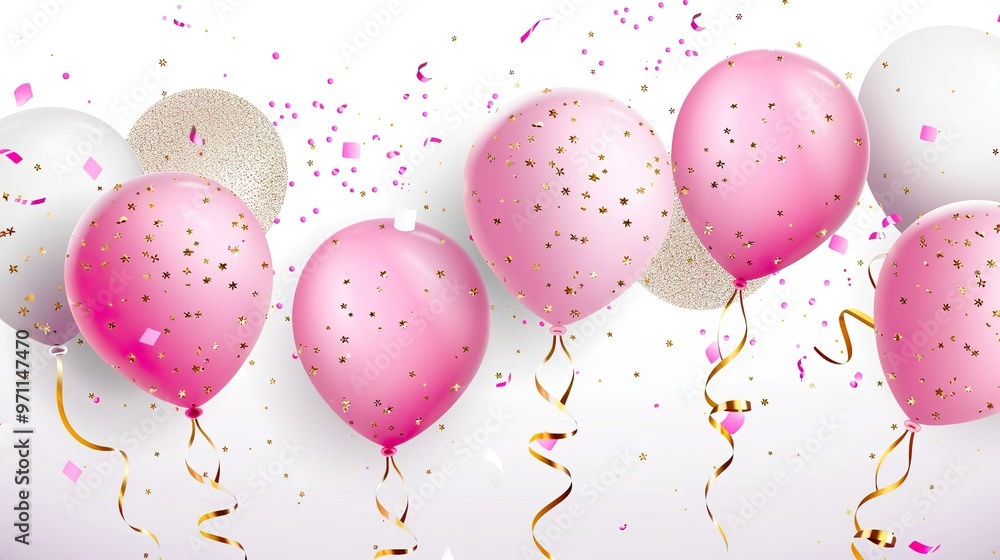 _Background_with_festive_realistic_balloons_with_ribb _Background_with_festive_realistic_balloons_with_ribb