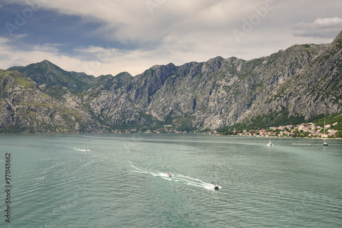 Obraz na płótnie Views of Bay of Kotor in Montenegro during summer sunny day. w salonie