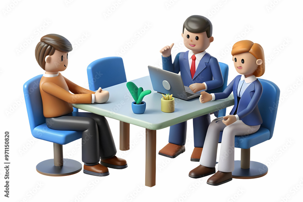 Flat Vector Illustration of a Candid Business Meeting Discussing Profits and Financial Strategies with Realistic Expressions Flat Vector Illustration of a Candid Business Meeting Discussing Profits and Financial Strategies with Realistic Expressions