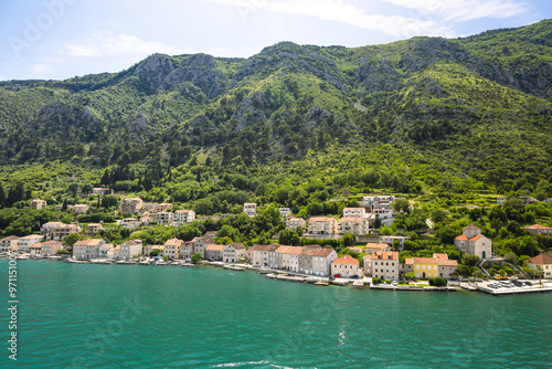 Obraz na płótnie Views of Bay of Kotor in Montenegro during summer sunny day. w salonie