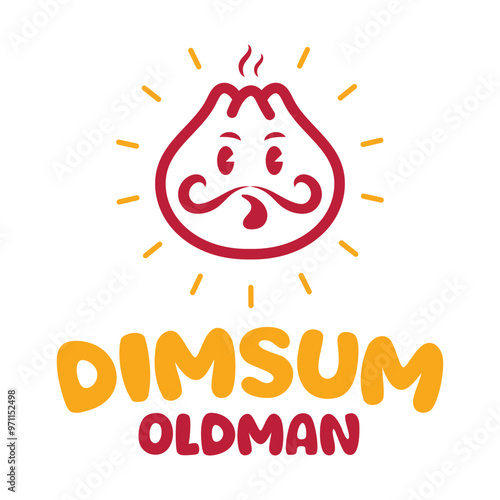 dimsum old man minimalist logo design