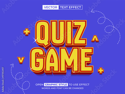quiz game editable text, font effect, 3d text for title