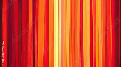 A vibrant abstract pattern featuring vertical stripes in shades of red, orange, and yellow, creating a warm and energetic feel.