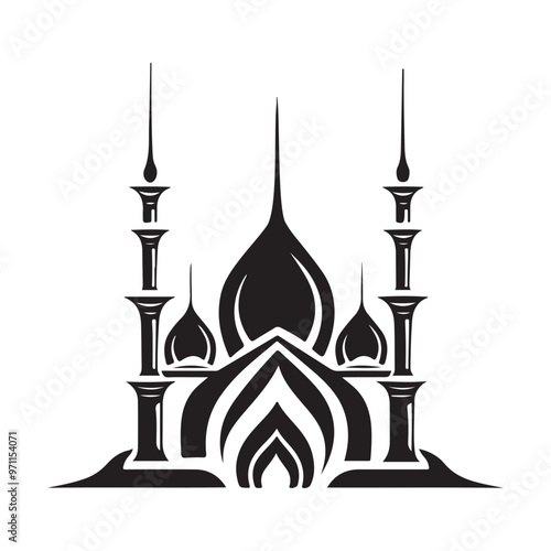 Islamic mosque logo vector isolated on white background photo