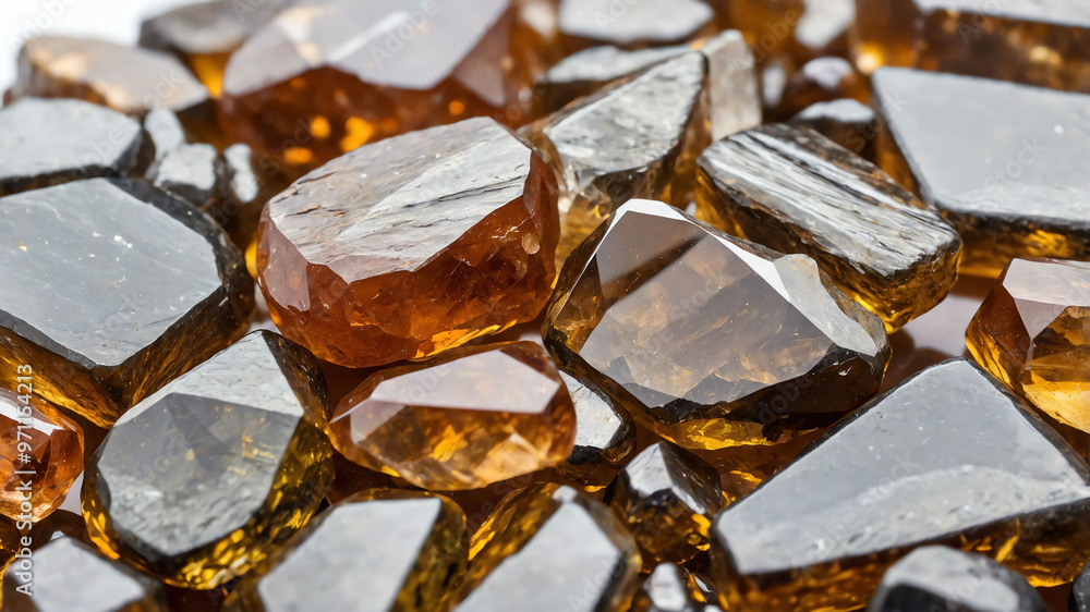 Rough zircon stone with plain white background Rough zircon stone with plain white background