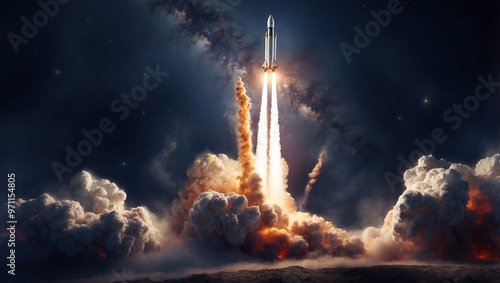 Rocket Launching into Space