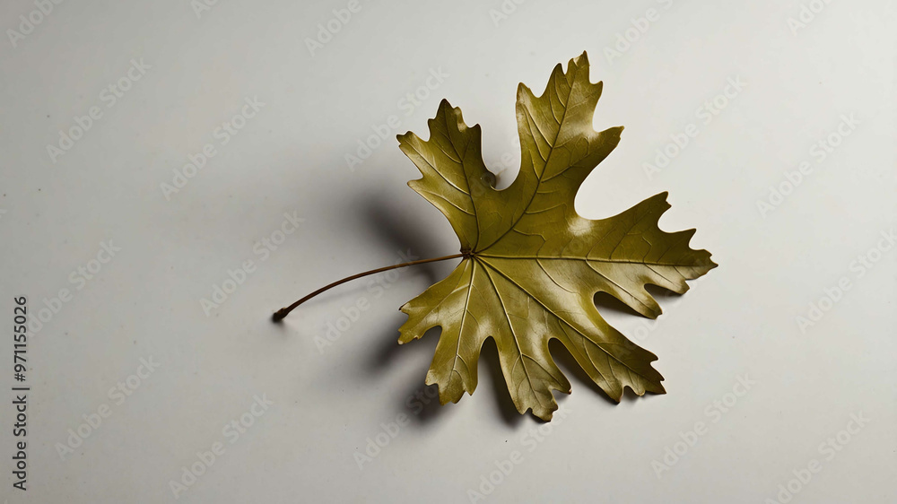 Simple oak leaf with plain background Simple oak leaf with plain background