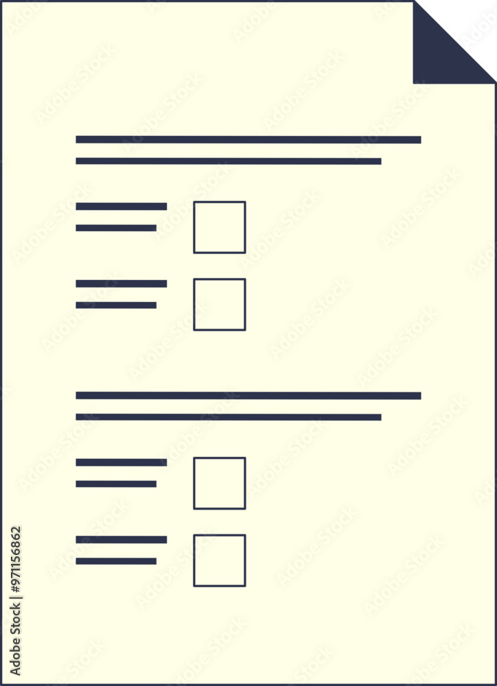 A blank performance review form with checkboxes and lines for feedback. A blank performance review form with checkboxes and lines for feedback.