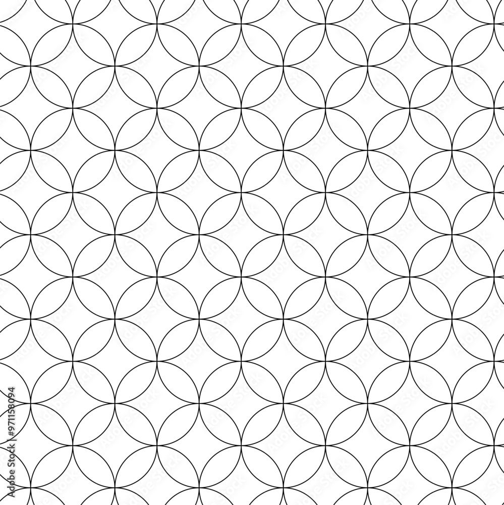 Abstract geometric pattern with circles, crosses, stripes, lines. Seamless vector background. White and black ornament. Modern reticulated graphic design. Abstract geometric pattern with circles, crosses, stripes, lines. Seamless vector background. White and black ornament. Modern reticulated graphic design.