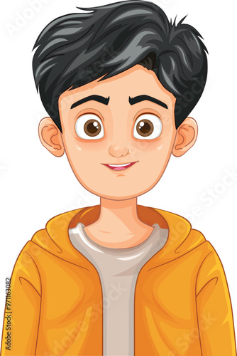 Happy cartoon boy in Hoodie