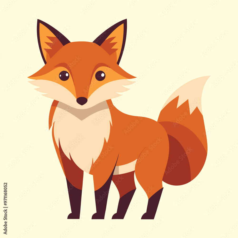 Obraz premium cute fox silhouette vector design
