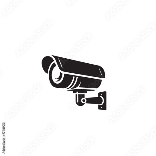 CC tv camera silhouette. CC camera logo, icon vector design isolated on white backgorund.