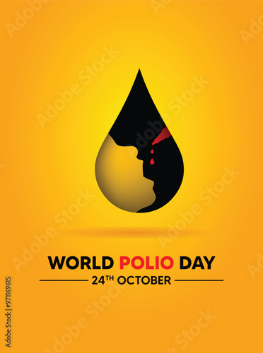 World Polio Day 24 October polio drop vector poster
