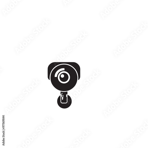 CC tv camera silhouette. CC camera logo, icon vector design isolated on white backgorund.