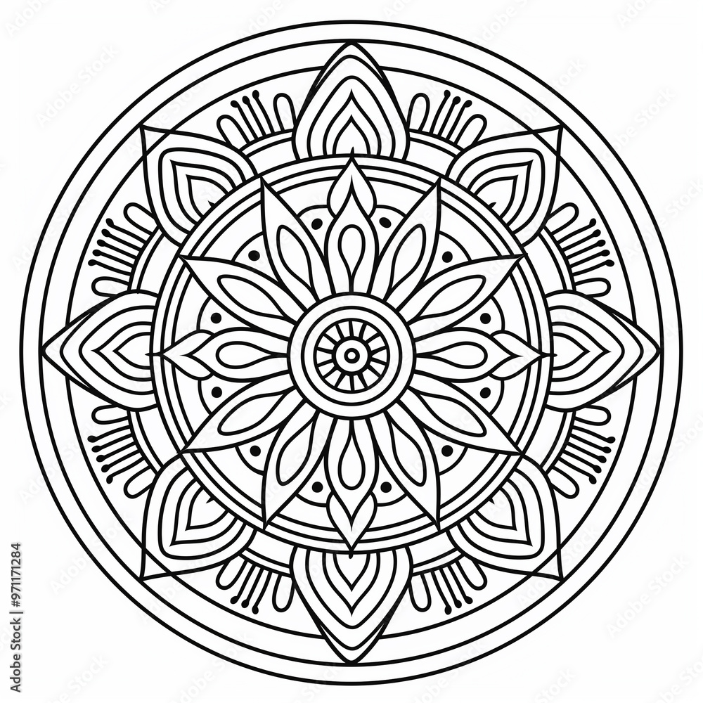 Fototapeta premium Adult colouring book page