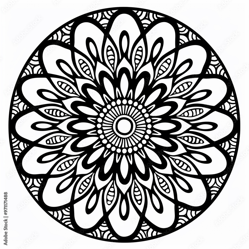 Adult colouring book page	
