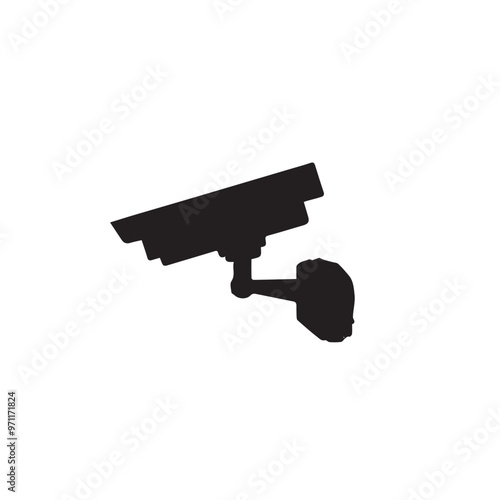 CC tv camera silhouette. CC camera logo, icon vector design isolated on white backgorund.
