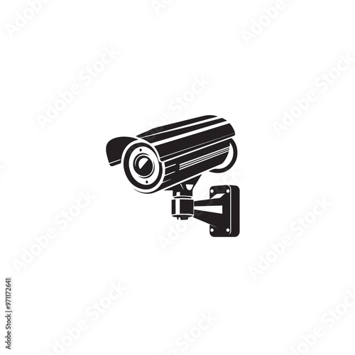 CC tv camera silhouette. CC camera logo, icon vector design isolated on white backgorund.