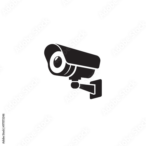 CC tv camera silhouette. CC camera logo, icon vector design isolated on white backgorund.