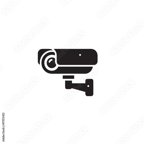 CC tv camera silhouette. CC camera logo, icon vector design isolated on white backgorund.
