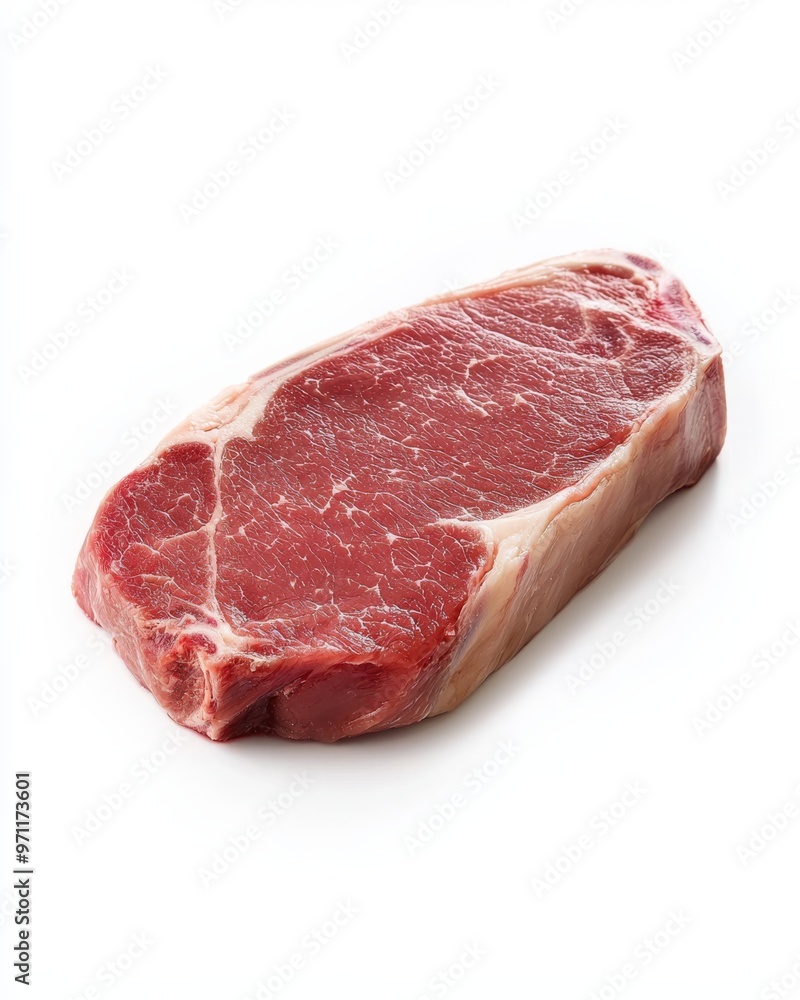Fresh pork loin steak on white background Fresh pork loin steak on white background