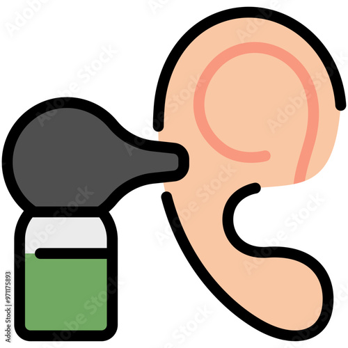 otoscope filled line icon