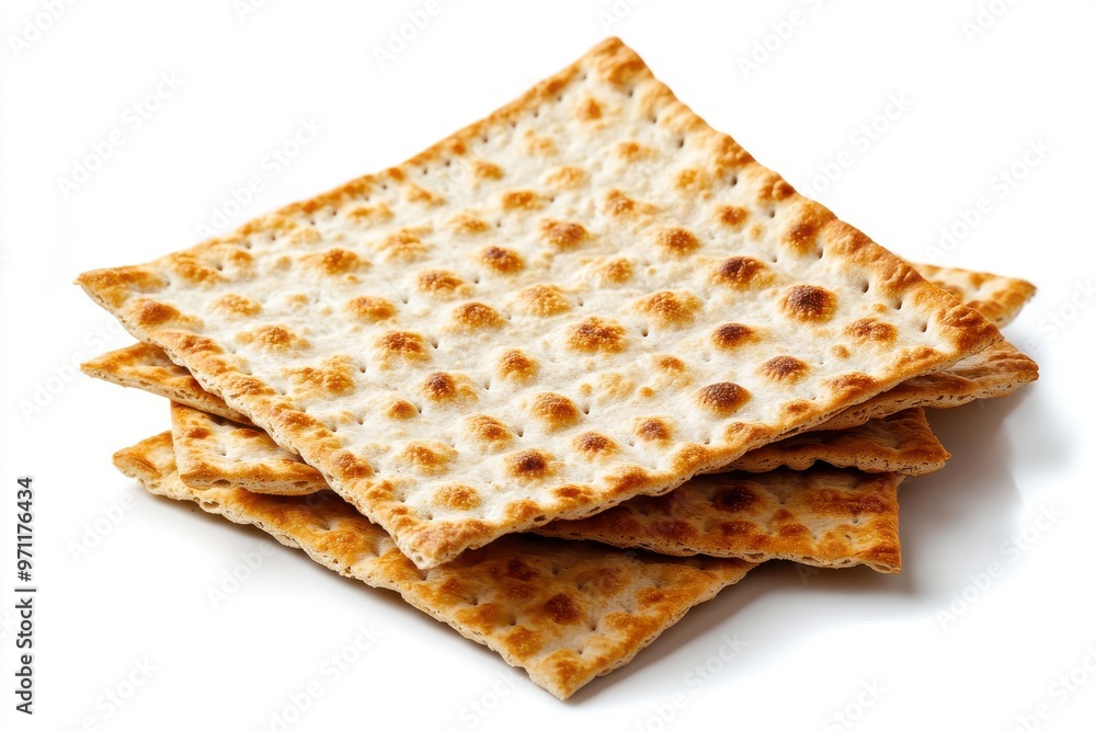 Matzo for the jewish holiday displayed on a light background Matzo for the jewish holiday displayed on a light background