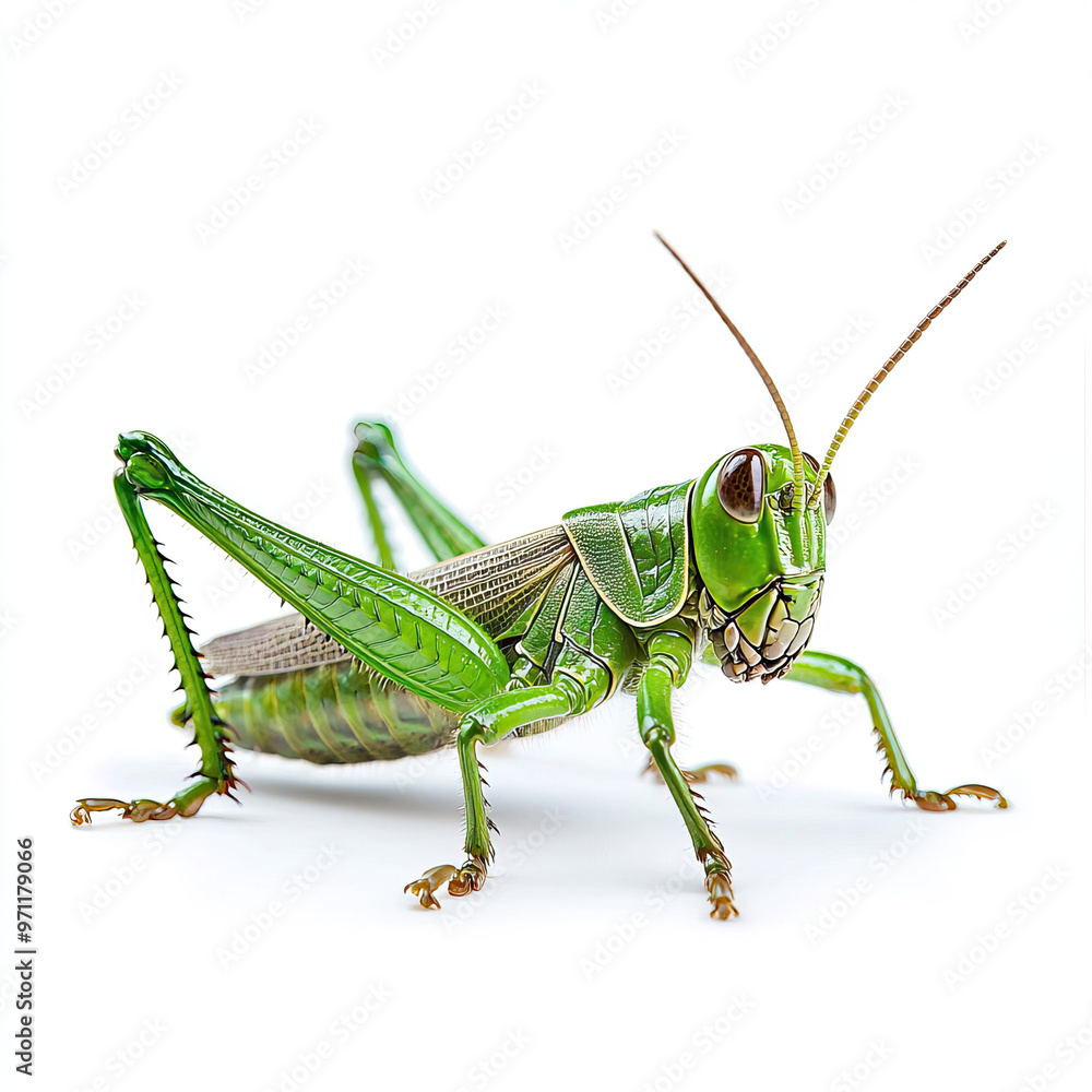 grasshopper on isolated white background grasshopper on isolated white background