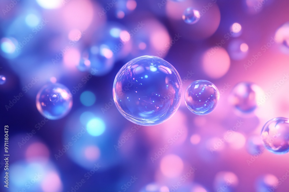 Abstract Purple Pink Bokeh Background with Floating Bubbles Abstract Purple Pink Bokeh Background with Floating Bubbles