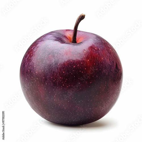 Close-up view of fresh pluot isolated on white background photo