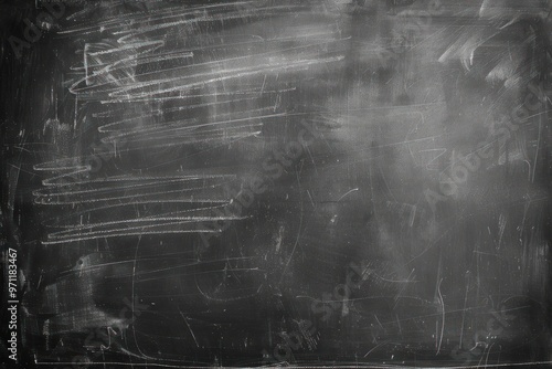 An empty chalkboard with visible chalk marks and smudges, representing a blank slate ready for new ideas or lessons.