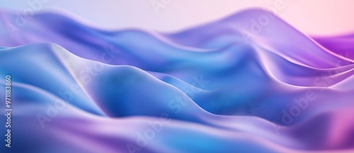 Futuristic Blue and Purple Gradient Background with Smooth Wave Lines. AI generated illustration