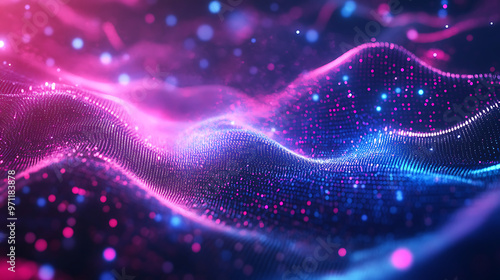 Wallpaper Mural Abstract digital data background. Art can be used in the description of network abilities, technological processes, digital storages, science, education, etc. Generative AI illustration  Torontodigital.ca