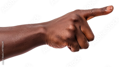 PNG  Index finger hand white background gesturing. photo