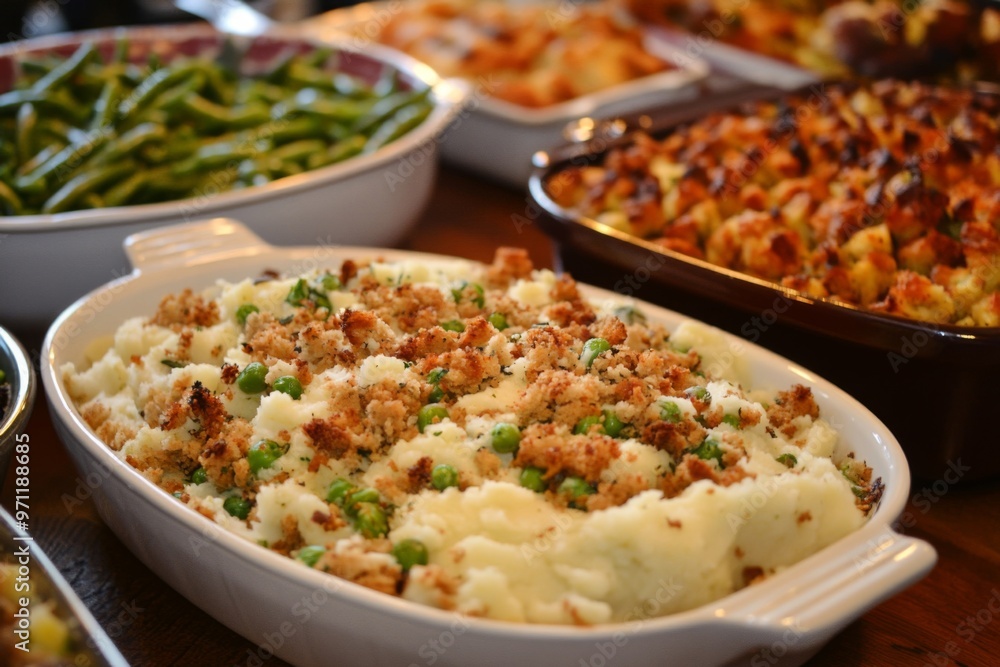 Creamy Mashed Potatoes with Green Peas and Toasted Bread Crumbs Creamy Mashed Potatoes with Green Peas and Toasted Bread Crumbs