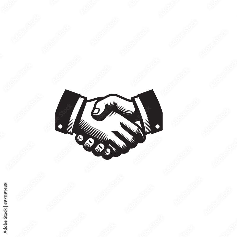 Handshake logo, icon. Business handshake vector silhouette. Handshake logo, icon. Business handshake vector silhouette.