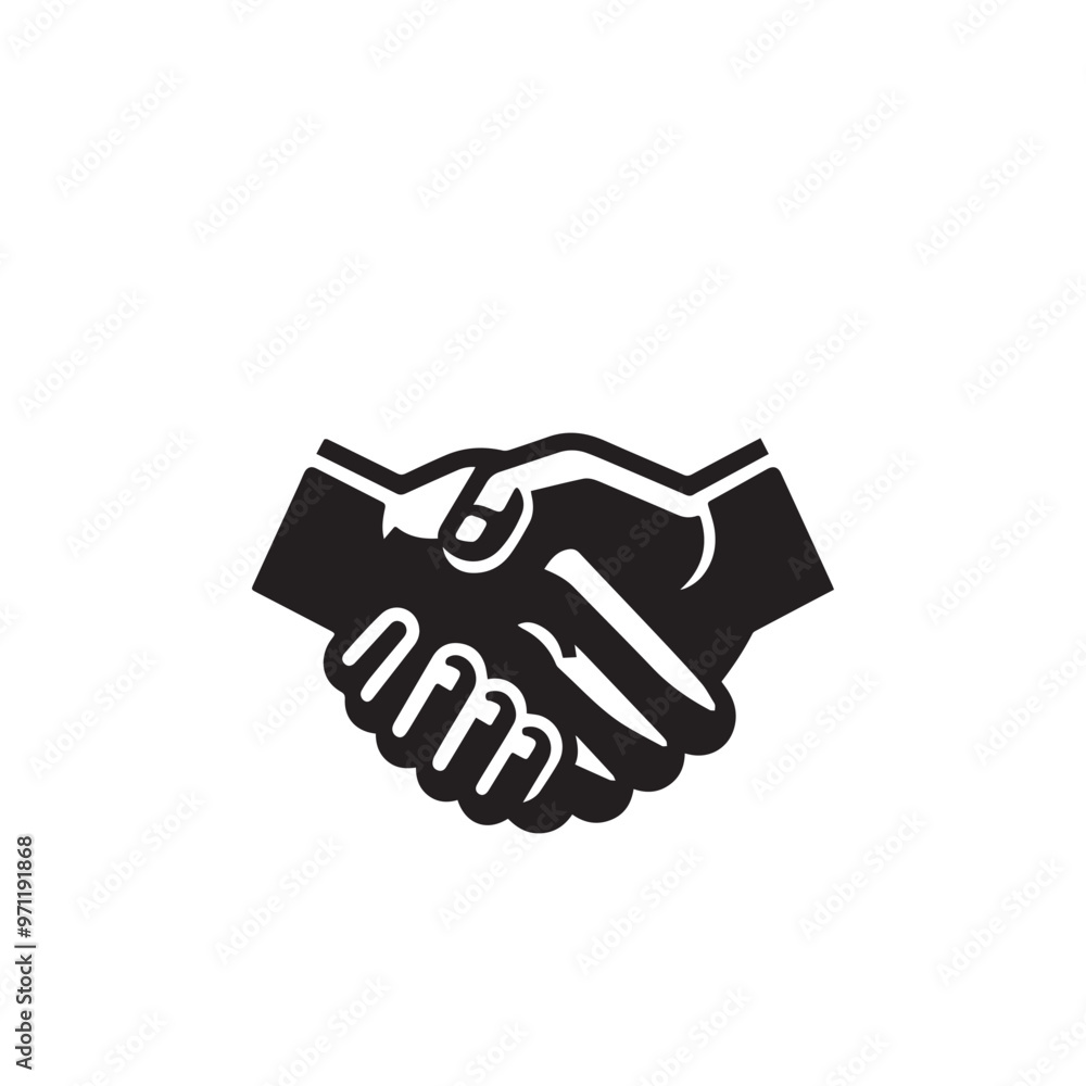 Handshake logo, icon. Business handshake vector silhouette. Handshake logo, icon. Business handshake vector silhouette.