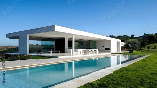 Modern White House With Swimming Pool