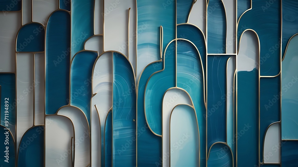 Fototapeta premium Design of blue wallpaper texture as a background