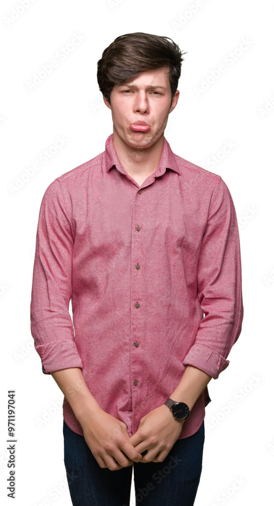 Young handsome business man over isolated background depressed and worry for distress, crying angry and afraid. Sad expression. Young handsome business man over isolated background depressed and worry for distress, crying angry and afraid. Sad expression.