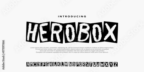 Punk fonts typography vector alphabet and Uppercase. Type poster set for grunge font flyers and Urban street Art, design for Fashion, Music, Lifestyle. Display font